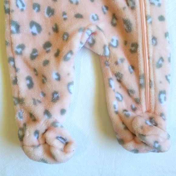 george fluffy pink animal print cat zipper bunting suit with hoodie 6 months - Picture 6 of 7